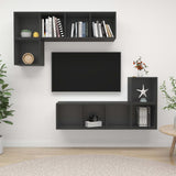 NNEVL 4 Piece TV Cabinet Set Grey Chipboard