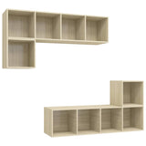 NNEVL 4 Piece TV Cabinet Set Sonoma Oak Chipboard