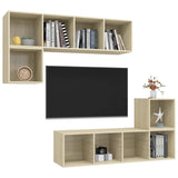 NNEVL 4 Piece TV Cabinet Set Sonoma Oak Chipboard