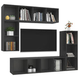 NNEVL 4 Piece TV Cabinet Set Grey Chipboard