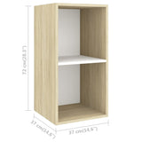 NNEVL 4 Piece TV Cabinet Set White and Sonoma Oak Chipboard