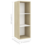 NNEVL 4 Piece TV Cabinet Set White and Sonoma Oak Chipboard