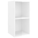 NNEVL 4 Piece TV Cabinet Set High Gloss White Chipboard