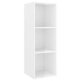 NNEVL 4 Piece TV Cabinet Set High Gloss White Chipboard