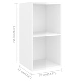 NNEVL 4 Piece TV Cabinet Set High Gloss White Chipboard
