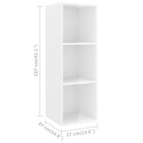 NNEVL 4 Piece TV Cabinet Set High Gloss White Chipboard
