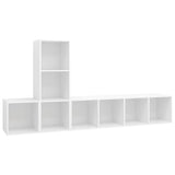 NNEVL 3 Piece TV Cabinet Set White Chipboard