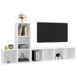 NNEVL 3 Piece TV Cabinet Set White Chipboard