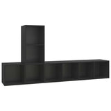NNEVL 3 Piece TV Cabinet Set Black Chipboard