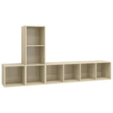 NNEVL 3 Piece TV Cabinet Set Sonoma Oak Chipboard