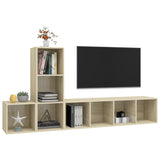 NNEVL 3 Piece TV Cabinet Set Sonoma Oak Chipboard