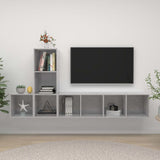 NNEVL 3 Piece TV Cabinet Set Concrete Grey Chipboard