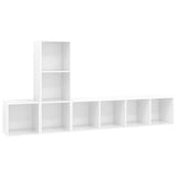 NNEVL 3 Piece TV Cabinet Set High Gloss White Chipboard