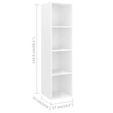 NNEVL 3 Piece TV Cabinet Set High Gloss White Chipboard
