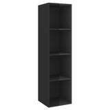 NNEVL 3 Piece TV Cabinet Set High Gloss Black Chipboard