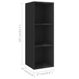 NNEVL 3 Piece TV Cabinet Set High Gloss Black Chipboard