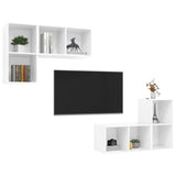 NNEVL Wall-mounted TV Cabinets 4 pcs High Gloss White Chipboard
