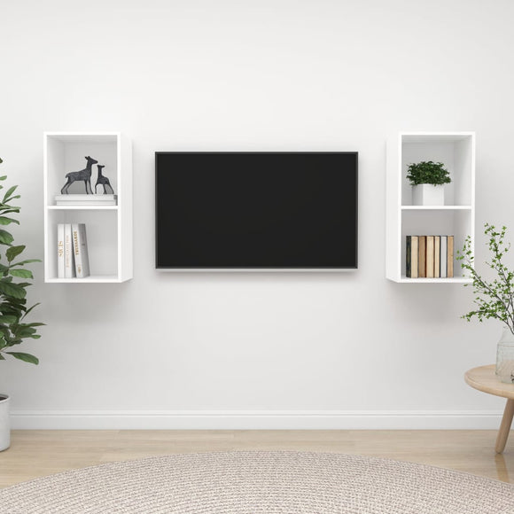 NNEVL Wall-mounted TV Cabinets 2 pcs White Chipboard