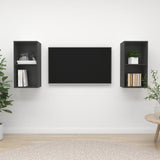 NNEVL Wall-mounted TV Cabinets 2 pcs Grey Chipboard