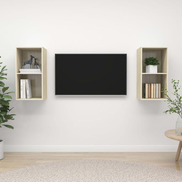NNEVL Wall-mounted TV Cabinets 2 pcs Sonoma Oak Chipboard