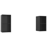 NNEVL Wall-mounted TV Cabinets 2 pcs High Gloss Black Chipboard