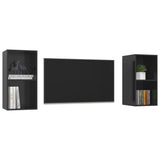 NNEVL Wall-mounted TV Cabinets 2 pcs High Gloss Black Chipboard