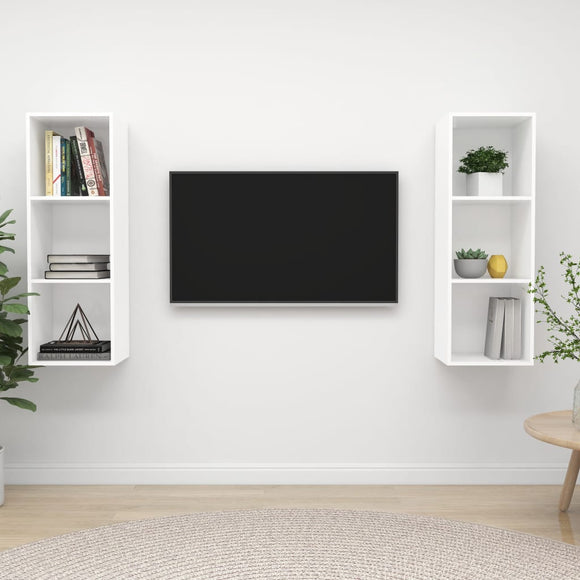 NNEVL Wall-mounted TV Cabinets 2 pcs White Chipboard