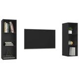 NNEVL Wall-mounted TV Cabinets 2 pcs Black Chipboard