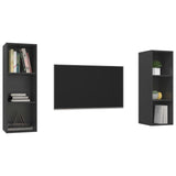 NNEVL Wall-mounted TV Cabinets 2 pcs Grey Chipboard