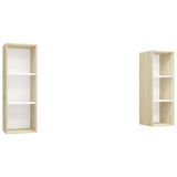 NNEVL Wall-mounted TV Cabinets 2 pcs White and Sonoma Oak Chipboard