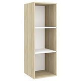 NNEVL Wall-mounted TV Cabinets 2 pcs White and Sonoma Oak Chipboard