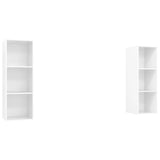 NNEVL Wall-mounted TV Cabinets 2 pcs High Gloss White Chipboard
