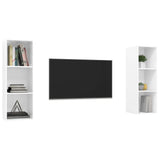 NNEVL Wall-mounted TV Cabinets 2 pcs High Gloss White Chipboard