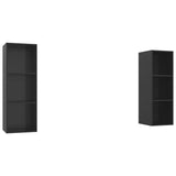 NNEVL Wall-mounted TV Cabinets 2 pcs High Gloss Black Chipboard