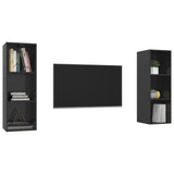 NNEVL Wall-mounted TV Cabinets 2 pcs High Gloss Black Chipboard