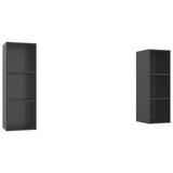NNEVL Wall-mounted TV Cabinets 2 pcs High Gloss Grey Chipboard