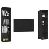 NNEVL Wall-mounted TV Cabinets 2 pcs Black Chipboard