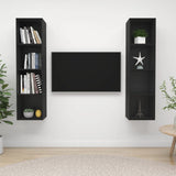 NNEVL Wall-mounted TV Cabinets 2 pcs Black Chipboard