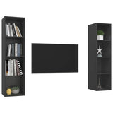 NNEVL Wall-mounted TV Cabinets 2 pcs Grey Chipboard