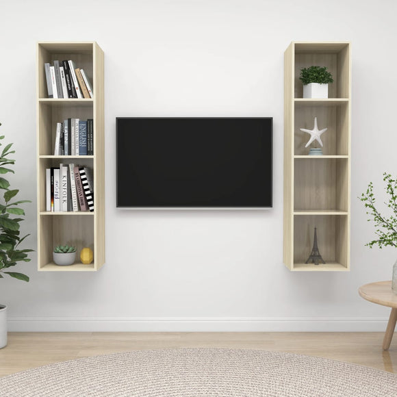 NNEVL Wall-mounted TV Cabinets 2 pcs Sonoma Oak Engineered Wood