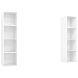 NNEVL Wall-mounted TV Cabinets 2 pcs High Gloss White Chipboard