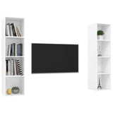 NNEVL Wall-mounted TV Cabinets 2 pcs High Gloss White Chipboard