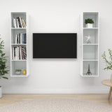 NNEVL Wall-mounted TV Cabinets 2 pcs High Gloss White Chipboard