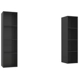 NNEVL Wall-mounted TV Cabinets 2 pcs High Gloss Black Chipboard