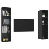 NNEVL Wall-mounted TV Cabinets 2 pcs High Gloss Black Chipboard