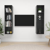 NNEVL Wall-mounted TV Cabinets 2 pcs High Gloss Grey Chipboard