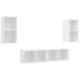 NNEVL Wall-mounted TV Cabinets 4 pcs White Engineered Wood
