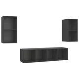 NNEVL Wall-mounted TV Cabinets 4 pcs Grey Chipboard