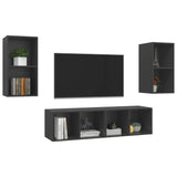 NNEVL Wall-mounted TV Cabinets 4 pcs Grey Chipboard