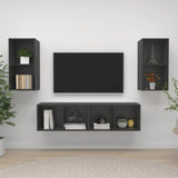 NNEVL Wall-mounted TV Cabinets 4 pcs Grey Chipboard